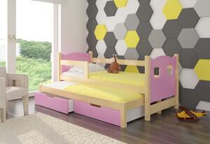 Dětská postel CAMPOS, 180x75, sosna/oranžová