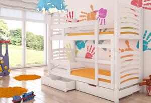 Dětská patrová postel OSUNA, 180x75, bílá