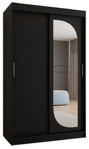 Šatní skříň 120 cm Lulu (černá). Akce -21%