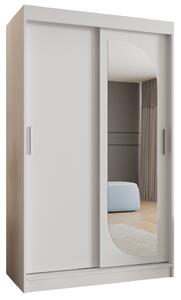 Šatní skříň 120 cm Lulu (bílá). Akce -21%
