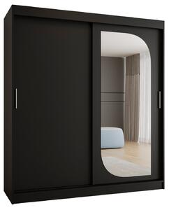 Šatní skříň 180 cm Lulu (černá). Akce -20%