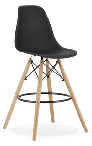 Set tří jídelních židlí LAMAL - černé (hnědé nohy) 3ks
