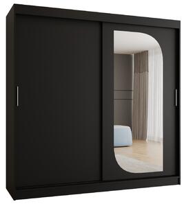 Šatní skříň 200 cm Lulu (černá). Akce -20%