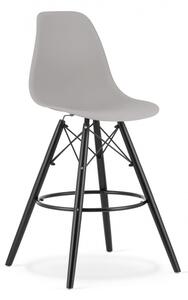 Set tří jídelních židlí LAMAL - šedé (černé nohy) 3ks