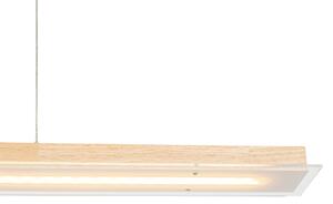 Venkovské závěsné svítidlo dřevěné včetně LED s dotykovým stmívačem - Platinum