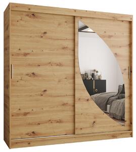 Šatní skříň 200 cm Milain (dub artisan). Akce -20%