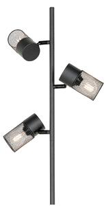 Průmyslová stojací lampa černá 3-světelná - Jim