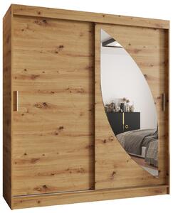 Šatní skříň 180 cm Milain (dub artisan). Akce -20%