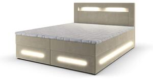 Čalouněná postel boxspring MINOR + topper, 140x200, monolith 02