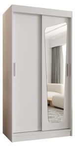 Šatní skříň 100 cm Mokka (bílá). Akce -21%