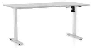 Výškově nastavitelný stůl OfficeTech A, 160 x 80 cm - bílá podnož Barva: Ořech