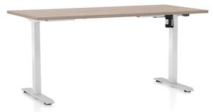 Výškově nastavitelný stůl OfficeTech A, 160 x 80 cm - bílá podnož Barva: Dub
