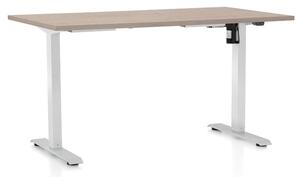 Výškově nastavitelný stůl OfficeTech A, 140 x 80 cm - bílá podnož Barva: Bílá