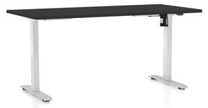Výškově nastavitelný stůl OfficeTech A, 160 x 80 cm - bílá podnož Barva: Buk