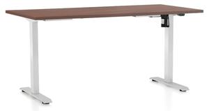 Výškově nastavitelný stůl OfficeTech A, 160 x 80 cm - bílá podnož Barva: Buk