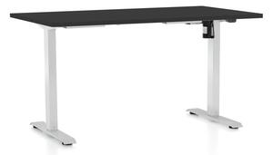 Výškově nastavitelný stůl OfficeTech A, 120 x 80 cm - bílá podnož Barva: Světle šedá
