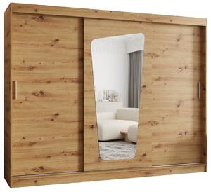 Šatní skříň 250 cm Mokka (dub artisan). Akce -21%