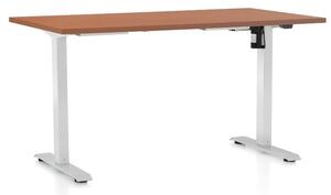 Výškově nastavitelný stůl OfficeTech A, 120 x 80 cm - bílá podnož Barva: Třešeň
