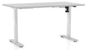 Výškově nastavitelný stůl OfficeTech A, 120 x 80 cm - bílá podnož Barva: Světle šedá