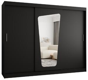 Šatní skříň 250 cm Mokka (černá). Akce -21%