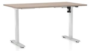 Výškově nastavitelný stůl OfficeTech A, 120 x 80 cm - bílá podnož Barva: Dub