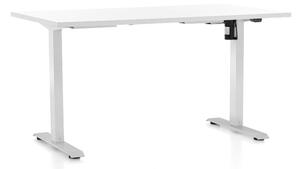 Výškově nastavitelný stůl OfficeTech A, 120 x 80 cm - bílá podnož Barva: Třešeň
