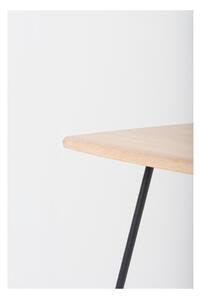 Barový stolek s deskou z masivního dubového dřeva a černými nohami Gazzda Leina