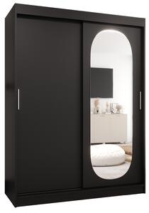 Šatní skříň 150 cm Ronny (černá). Akce -21%