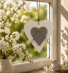 Dekorace dřevěná srdce 14 x 12,5cm 2001318