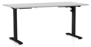Výškově nastavitelný stůl OfficeTech A, 160 x 80 cm - černá podnož Barva: Bílá