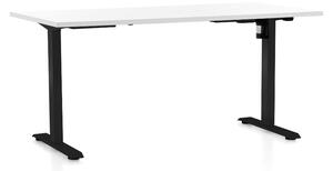 Výškově nastavitelný stůl OfficeTech A, 160 x 80 cm - černá podnož Barva: Světle šedá