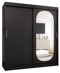 Šatní skříň 180 cm Ronny (černá). Akce -20%