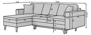 Rohová rozkládací sedačka ASTRA, 248x93x162, sawana 16