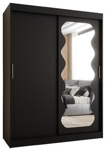 Šatní skříň 150 cm Spock (černá). Akce -21%