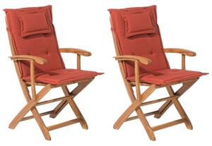 Sada dvou zahradních židlí s oranžovými polštáři MAUI