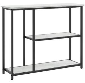 HOMCOM Konferenční stolek, Stůl do předsíně se 3 policemi, 100 x 30 x 80 cm, Boční stolek, Malý výstavní stolek pro malý prostor, Předsíň, Chodba, Obý