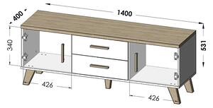 Designový televizní stolek Lora 140