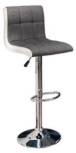 Barová židle MADENA 90-115 CM - šedá, bílá