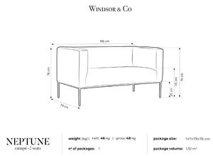 Tyrkysová pohovka Windsor & Co Sofas Neptune, 145 cm