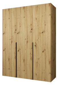 Šatní skříň 150 cm Alice 1 (dub artisan + černá)