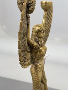 Mosazná soška svícen bohyně Isis – 31 cm, egyptský symbol ochrany