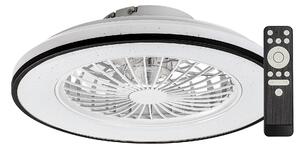 Rabalux Černo-bílé stropní LED svítidlo s ventilátorem Dalfon2 485mm 48W CCT s DO 71331