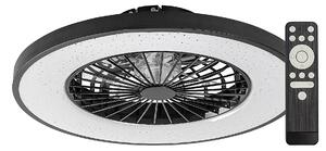 Rabalux Černé stropní LED svítidlo s ventilátorem Dalfon2 540mm 72W CCT s DO 71334