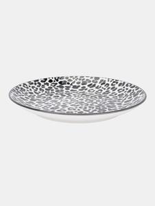 Sinsay - Keramické talíře s leopardím vzorem 2 pack - černá
