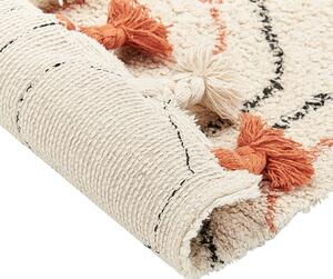 Bavlněný koberec 140 x 200 cm béžový/ oranžový HAJIPUR