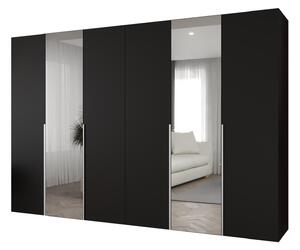Šatní skříň 300 cm Alice 2 (černá + kašmír)