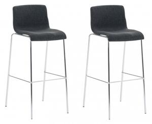 2 ks / set barová židle Hoover látkový potah, chrom, tmavě šedá