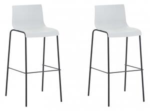 2 ks / set barová židle Hoover plast černá, bílá