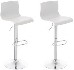 2 ks / set barová židle Hoover plast chrom, bílá