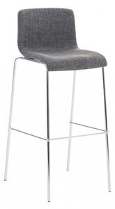 Barová židle Hoover látkový potah, chrom, světle šedá